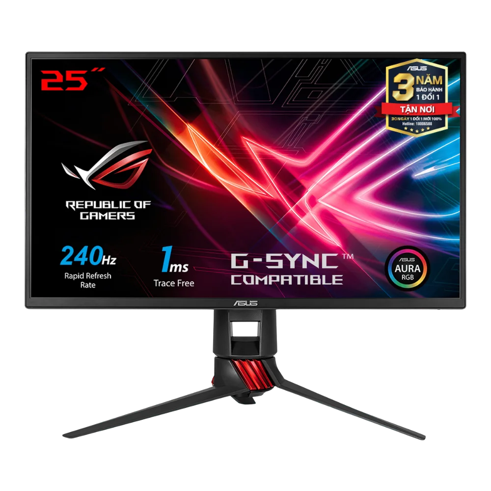 Màn Hình Game ASUS ROG Strix XG258Q 25 inch 240Hz 1ms G-SYNC Compatible, FreeSync Full HD Aura RGB 