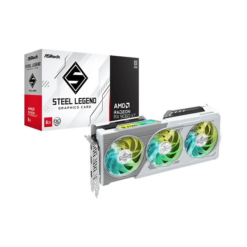 Card Màn hình ASRock AMD Radeon RX 9060 XT Steel Legend 8GB OC (RX9060XT SL 8GO)