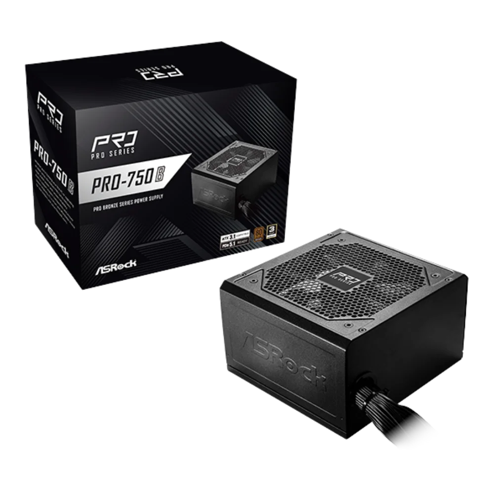 Nguồn máy tính ASRock PRO-750B 750W (80 PLUS Bronze)