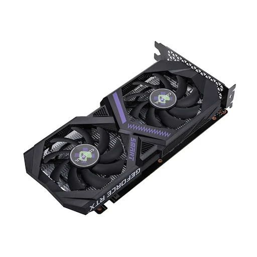 Hệ thống tản nhiệt 2 quạt giữ cho VGA Colorful GeForce RTX 3050 6GB-V4 luôn mát mẻ.